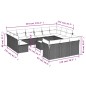 vidaXL Set sofás de jardín 14 pzas con cojines ratán sintético negro vidaXL Set sofás de jardín 14 pzas con cojines ratán sintético negro