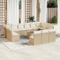 vidaXL Set sofás de jardín 14 pzas con cojines ratán sintético beige vidaXL Set sofás de jardín 14 pzas con cojines ratán sintético beige