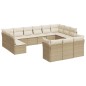 vidaXL Set sofás de jardín con cojines 13 pzas ratán sintético beige vidaXL Set sofás de jardín con cojines 13 pzas ratán sintético beige