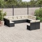 vidaXL Set de sofás de jardín 12 piezas cojines ratán sintético negro vidaXL Set de sofás de jardín 12 piezas cojines ratán sintético negro