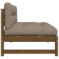 vidaXL Sofá central madera maciza de pino marrón miel 120x80 cm