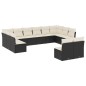 vidaXL Set de sofás de jardín 12 piezas cojines ratán sintético negro vidaXL Set de sofás de jardín 12 piezas cojines ratán sintético negro