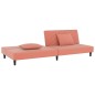 vidaXL Sofá cama de 2 plazas con dos almohadas terciopelo rosa vidaXL Sofá cama de 2 plazas con dos almohadas terciopelo rosa