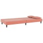 vidaXL Sofá cama de 2 plazas con dos almohadas terciopelo rosa vidaXL Sofá cama de 2 plazas con dos almohadas terciopelo rosa