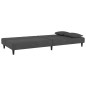 vidaXL Sofá cama de 2 plazas con dos almohadas terciopelo gris oscuro vidaXL Sofá cama de 2 plazas con dos almohadas terciopelo gris oscuro