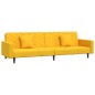 vidaXL Sofá cama de 2 plazas con dos almohadas terciopelo amarillo vidaXL Sofá cama de 2 plazas con dos almohadas terciopelo amarillo