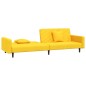 vidaXL Sofá cama de 2 plazas con dos almohadas terciopelo amarillo vidaXL Sofá cama de 2 plazas con dos almohadas terciopelo amarillo