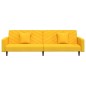 vidaXL Sofá cama de 2 plazas con dos almohadas terciopelo amarillo vidaXL Sofá cama de 2 plazas con dos almohadas terciopelo amarillo