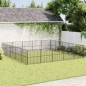 vidaXL Corralito para perros con 20 paneles acero galvanizado negro vidaXL Corralito para perros con 20 paneles acero galvanizado negro