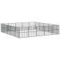 vidaXL Corralito para perros con 20 paneles acero galvanizado negro vidaXL Corralito para perros con 20 paneles acero galvanizado negro