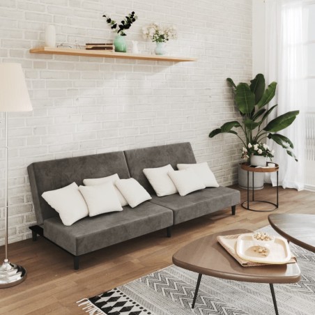 vidaXL Sofá cama de 2 plazas terciopelo gris oscuro