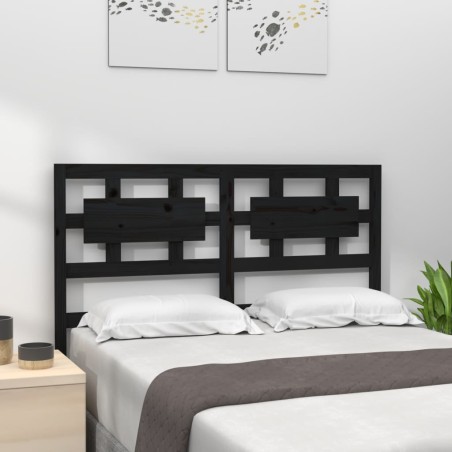 vidaXL Cabecero de cama madera maciza de pino negro 145,5x4x100 cm