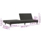 vidaXL Sofá cama de 2 plazas terciopelo gris oscuro vidaXL Sofá cama de 2 plazas terciopelo gris oscuro