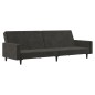 vidaXL Sofá cama de 2 plazas terciopelo gris oscuro vidaXL Sofá cama de 2 plazas terciopelo gris oscuro