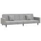 vidaXL Sofá cama de 2 plazas con dos almohadas terciopelo gris claro