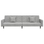 vidaXL Sofá cama de 2 plazas con dos almohadas terciopelo gris claro