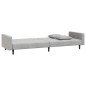 vidaXL Sofá cama de 2 plazas con dos almohadas terciopelo gris claro