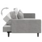 vidaXL Sofá cama de 2 plazas con dos almohadas terciopelo gris claro