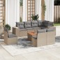 vidaXL Set de sofás de jardín 9 pzas con cojines ratán sintético beige vidaXL Set de sofás de jardín 9 pzas con cojines ratán sintético beige