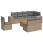 vidaXL Set de sofás de jardín 9 pzas con cojines ratán sintético beige vidaXL Set de sofás de jardín 9 pzas con cojines ratán sintético beige