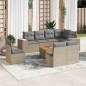 vidaXL Set de sofás de jardín 9 pzas con cojines ratán sintético beige vidaXL Set de sofás de jardín 9 pzas con cojines ratán sintético beige