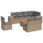 vidaXL Set de sofás de jardín 9 pzas con cojines ratán sintético beige vidaXL Set de sofás de jardín 9 pzas con cojines ratán sintético beige