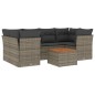 vidaXL Set de sofás de jardín 7 piezas con cojines ratán PE gris vidaXL Set de sofás de jardín 7 piezas con cojines ratán PE gris
