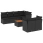 vidaXL Set de sofás de jardín 8 piezas y cojines ratán sintético negro vidaXL Set de sofás de jardín 8 piezas y cojines ratán sintético negro