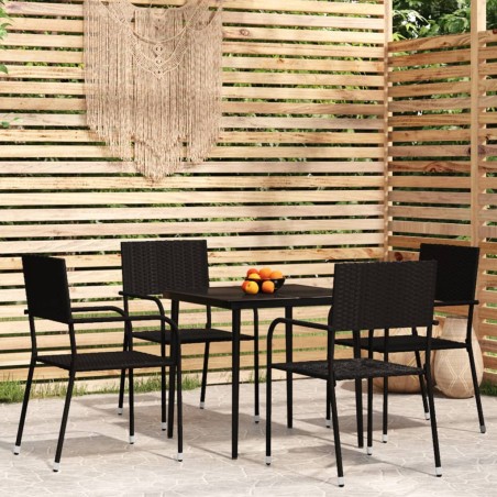 vidaXL Juego de comedor de jardín 5 piezas negro