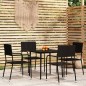 vidaXL Juego de comedor de jardín 5 piezas negro vidaXL Juego de comedor de jardín 5 piezas negro