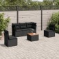 vidaXL Set de sofás de jardín 6 piezas y cojines ratán sintético negro vidaXL Set de sofás de jardín 6 piezas y cojines ratán sintético negro