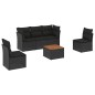 vidaXL Set de sofás de jardín 6 piezas y cojines ratán sintético negro vidaXL Set de sofás de jardín 6 piezas y cojines ratán sintético negro