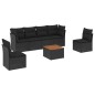 vidaXL Set de comedor de jardín 7 pzas y cojines ratán sintético negro vidaXL Set de comedor de jardín 7 pzas y cojines ratán sintético negro