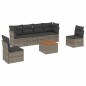 vidaXL Set de sofás de jardín 7 piezas con cojines ratán PE gris vidaXL Set de sofás de jardín 7 piezas con cojines ratán PE gris