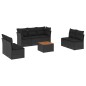 vidaXL Set de sofás de jardín 8 piezas y cojines ratán sintético negro vidaXL Set de sofás de jardín 8 piezas y cojines ratán sintético negro