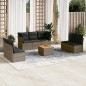 vidaXL Set de sofás de jardín 8 pzas y cojines ratán sintético gris vidaXL Set de sofás de jardín 8 pzas y cojines ratán sintético gris