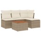 vidaXL Juego de sofás jardín con cojines 5 pzas ratán sintético beige vidaXL Juego de sofás jardín con cojines 5 pzas ratán sintético beige
