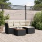 vidaXL Set de muebles de jardín 5 pzas y cojines ratán sintético negro vidaXL Set de muebles de jardín 5 pzas y cojines ratán sintético negro