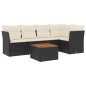 vidaXL Set de sofás de jardín 6 piezas y cojines ratán sintético negro vidaXL Set de sofás de jardín 6 piezas y cojines ratán sintético negro