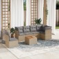 vidaXL Set sofás de jardín 7 piezas y cojines ratán sintético beige vidaXL Set sofás de jardín 7 piezas y cojines ratán sintético beige