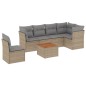 vidaXL Set sofás de jardín 7 piezas y cojines ratán sintético beige vidaXL Set sofás de jardín 7 piezas y cojines ratán sintético beige