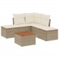 vidaXL Juego de sofás jardín con cojines 6 pzas ratán sintético beige vidaXL Juego de sofás jardín con cojines 6 pzas ratán sintético beige