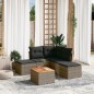 vidaXL Set de muebles de jardín 6 pzas y cojines ratán sintético gris vidaXL Set de muebles de jardín 6 pzas y cojines ratán sintético gris