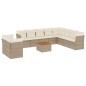 vidaXL Set de sofás de jardín 11pzas con cojines ratán sintético beige vidaXL Set de sofás de jardín 11pzas con cojines ratán sintético beige