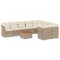 vidaXL Juego de sofás jardín con cojines beige 10 pzas ratán sintético vidaXL Juego de sofás jardín con cojines beige 10 pzas ratán sintético