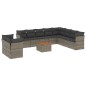 vidaXL Set de sofás de jardín 11 pzas y cojines ratán sintético gris vidaXL Set de sofás de jardín 11 pzas y cojines ratán sintético gris