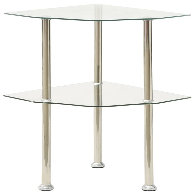 vidaXL Mesa auxiliar de ordenador vidrio transparente 38x38x50 cm vidaXL Mesa auxiliar de ordenador vidrio transparente 38x38x50 cm