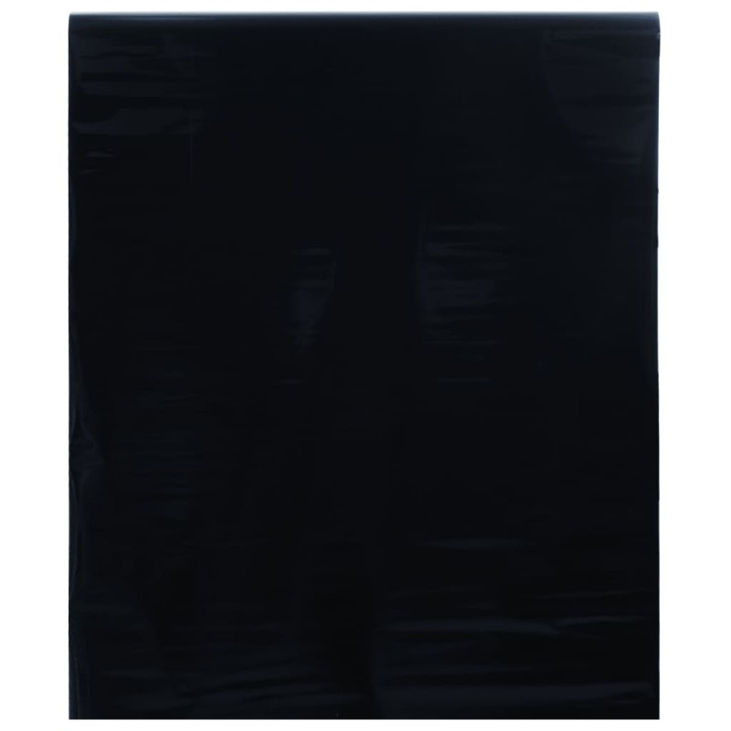vidaXL Lámina de ventana esmerilada estática PVC negro 45x1000 cm