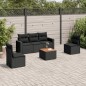 vidaXL Set de sofás de jardín 6 piezas y cojines ratán sintético negro
