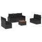 vidaXL Set de sofás de jardín 8 piezas y cojines ratán sintético negro vidaXL Set de sofás de jardín 8 piezas y cojines ratán sintético negro